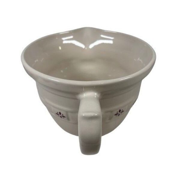 Longaberger Pottery Classic Red Woven Traditions 2 Qt Mixing Pitcher Batter Bowl - Picture 3 of 9